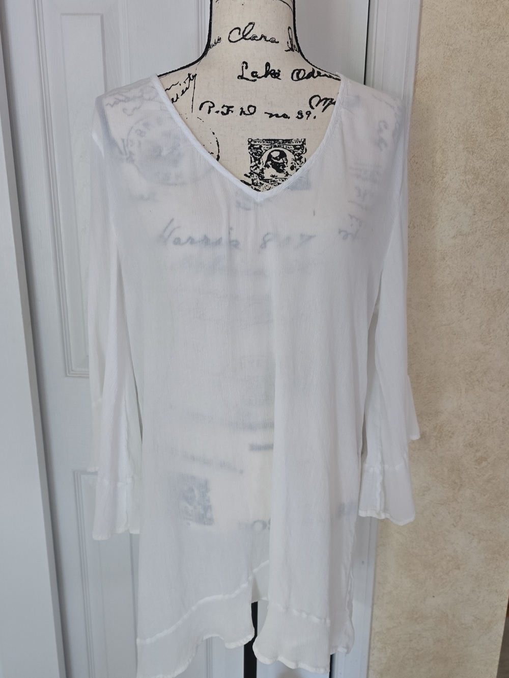 Anne Cole White V-Neck Swimsuit Cover-up